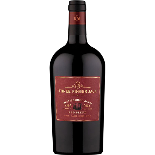 三指傑克蘭姆酒桶陳混釀紅酒 Three Finger Jack Rum Barrel Aged Red Blend 酒瓶正面