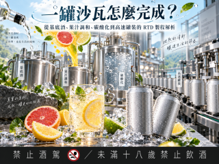 一罐沙瓦怎麼完成？從基底酒、果汁調和、碳酸化到高速罐裝的 RTD 製程解析