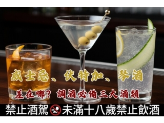 威士忌、伏特加、琴酒差在哪？調酒必備三大酒類文章縮圖