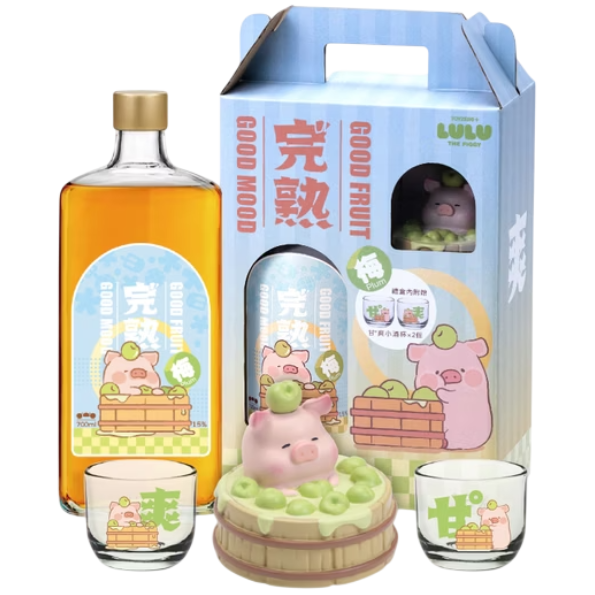 罐頭豬LuLu盒款乙瓶公仔玻璃酒杯2入2