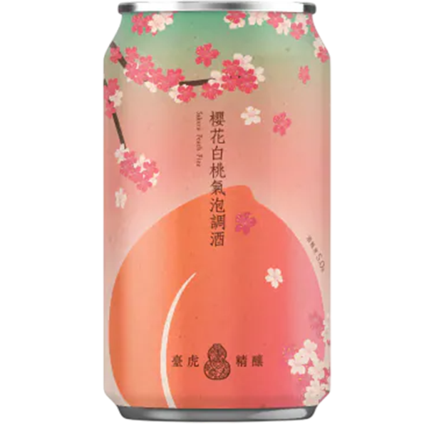 臺虎 櫻花白桃氣泡調酒