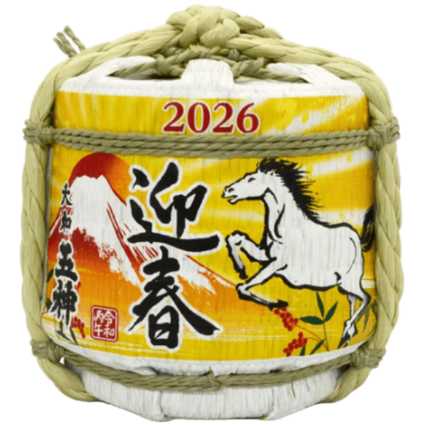 五條酒造 丙午×赤富士圖樣開運酒樽 企業高端送禮清酒