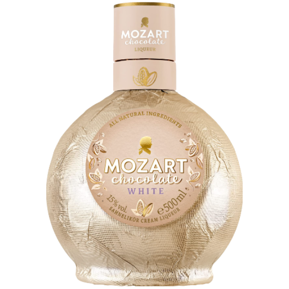 莫札特 白巧克力香甜酒 產品瓶身示意圖