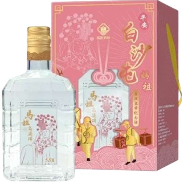 馬祖酒廠 粉紅白沙屯 紀念酒玻璃瓶 商品圖，適合預算型母親節高粱酒推薦