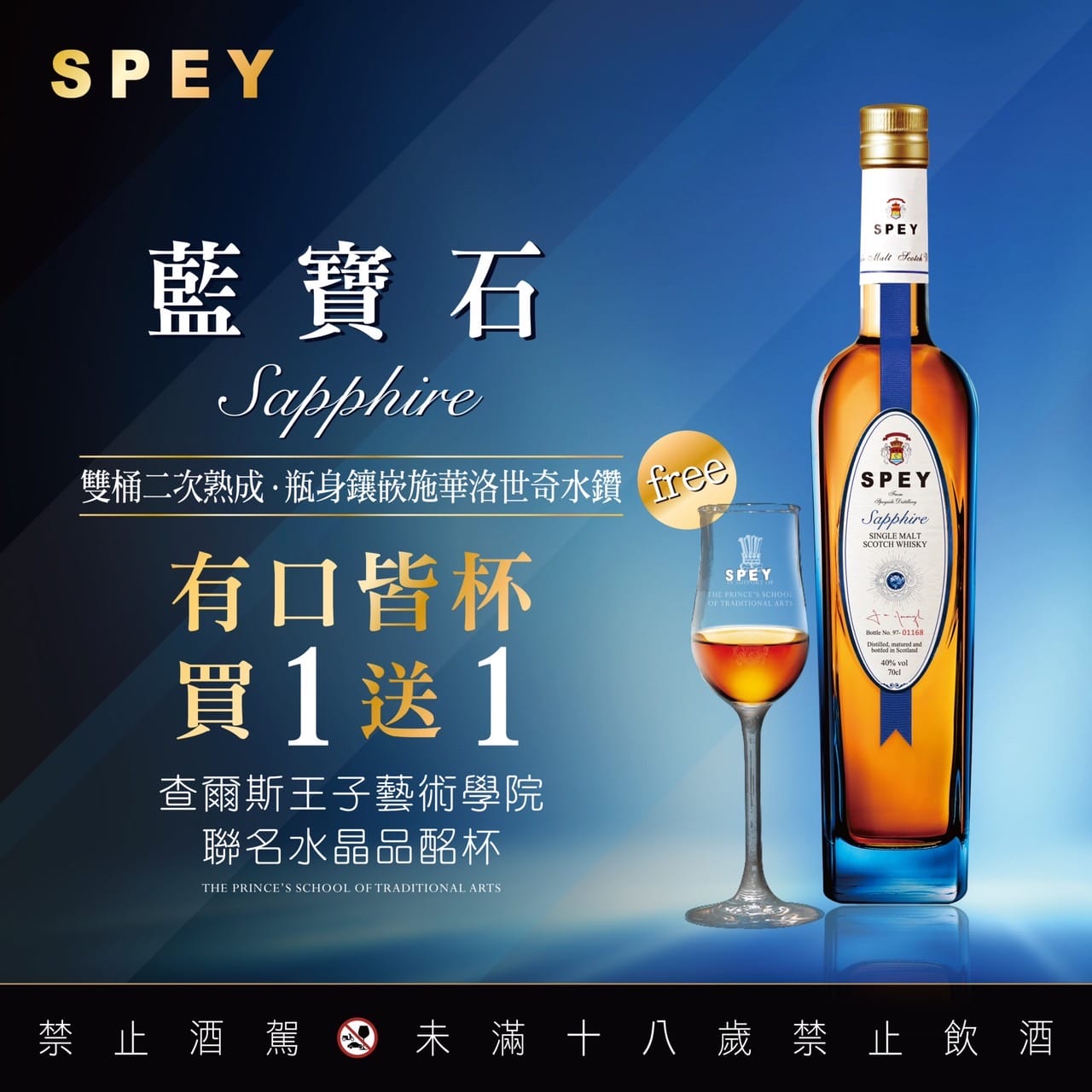 SPEY藍寶石有口皆杯買1送1