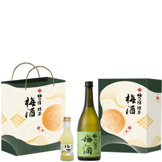 梅乃宿 綠茶梅酒禮盒(大綠+小柚)